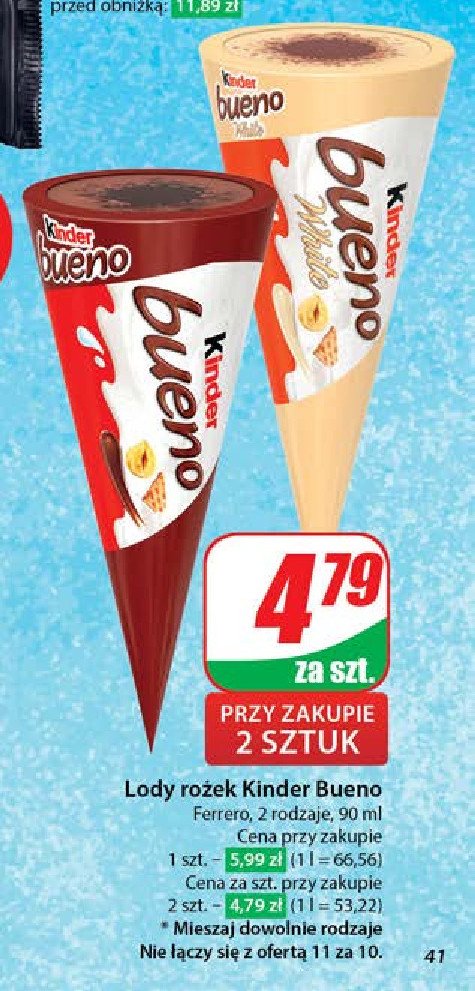 Rożek Kinder bueno promocja w Dino