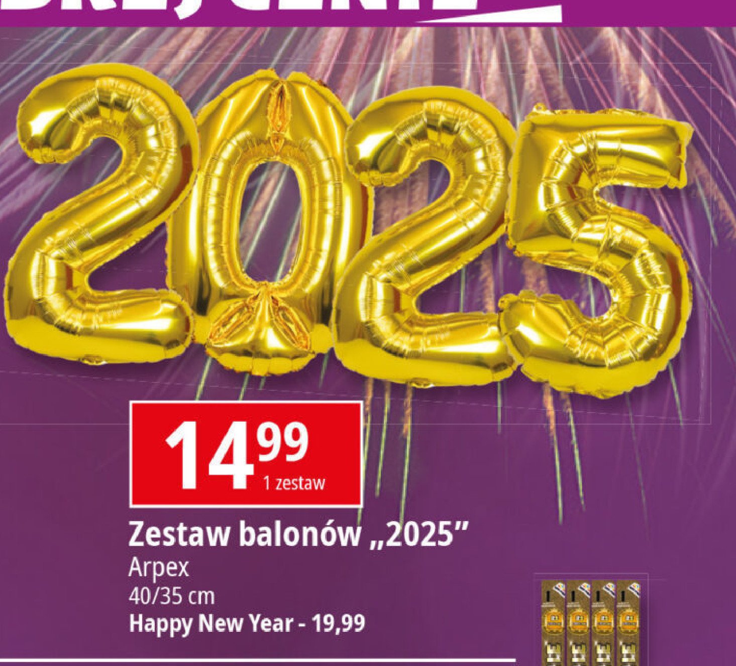 Zestaw balonów happy new year Arpex promocja