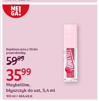 Błyszczyk do ust 004 red flag Maybelline new york lifter plump promocja w Rossmann