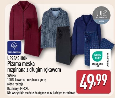 Piżama męska rozpinana z długim rękawem UP2FASHION promocja w Aldi