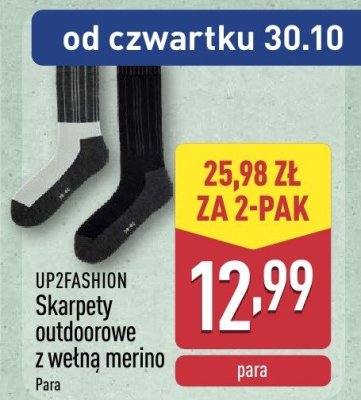 Skarpety outdoorowe z wełną merino  2-pak UP2FASHION promocja w Aldi
