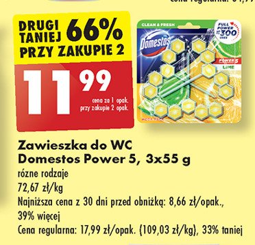 Kostka do wc lime Domestos power5 promocja