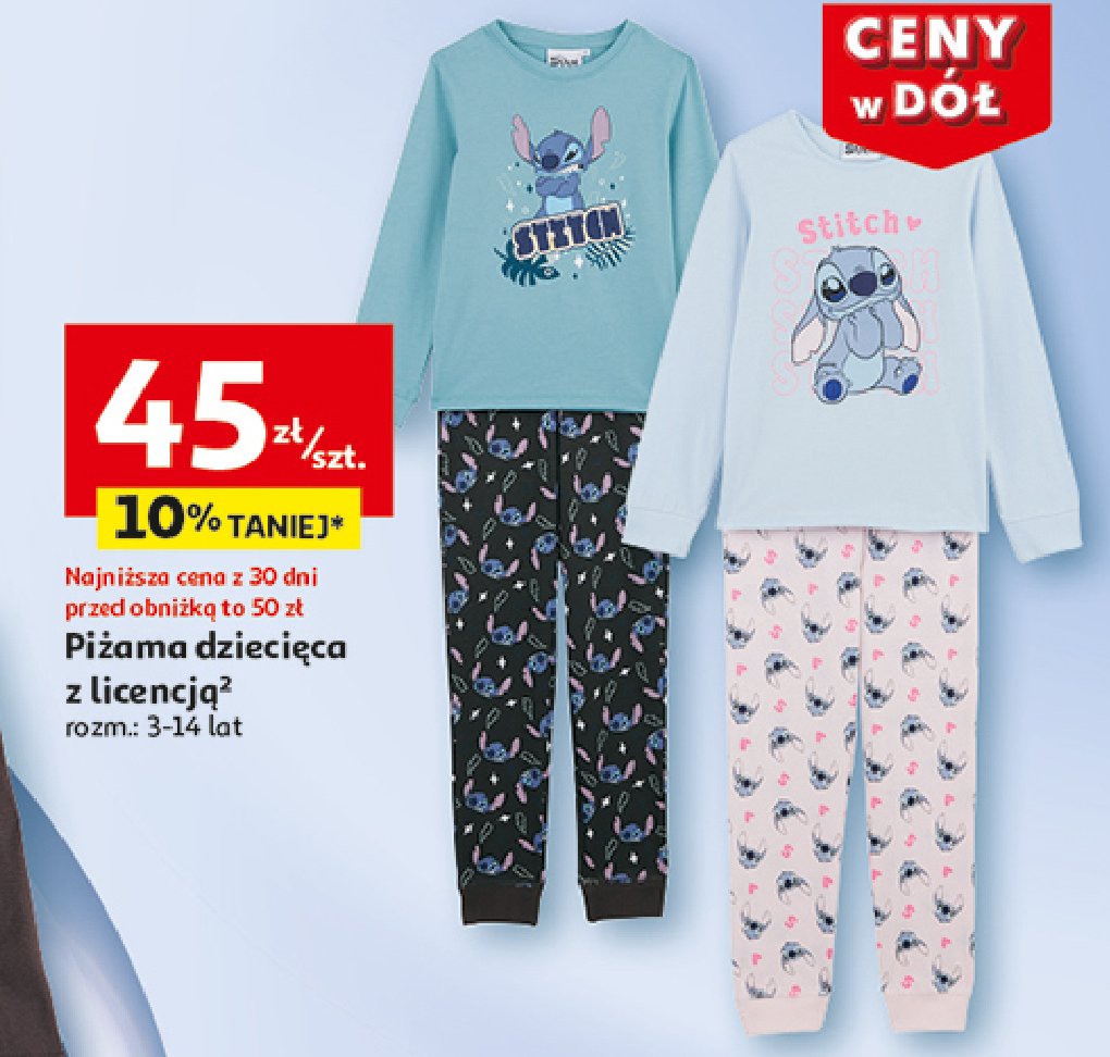 Piżama stitch 3-14 lat promocja w Auchan