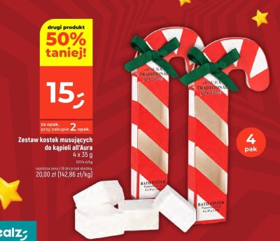 Zestaw kostek musujących do kąpieli all'Aura 4 x 35 g promocja w Dealz