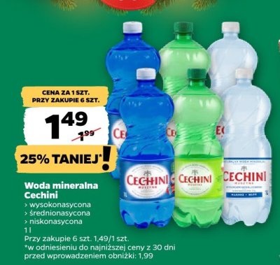 Woda mineralna Cechini średnionasycona promocja w Netto
