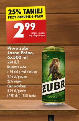 Piwo Żubr promocja w Biedronka