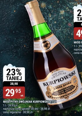 Miód pitny dwójniak Kurpiowski 0,75l promocja w bi1