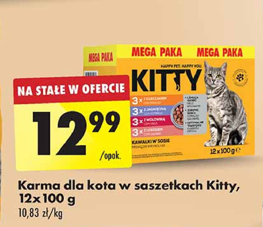 Karma dla kota 3 x kurczak + 3 x jagnięcina + 3 x wołowina + 3 x łosoś Kitty promocja