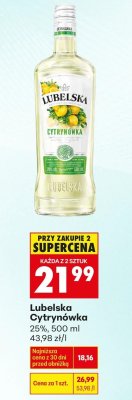 Wódka Lubelska Cytrynówka 25%, 500 ml promocja w Biedronka