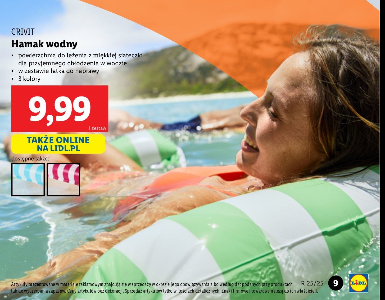 Hamak wodny Crivit promocja w Lidl