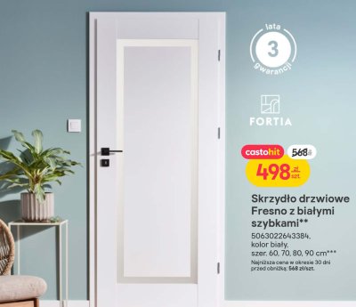 Skrzydło drzwiowe Fresno z białymi szybkami FORTIA promocja w Castorama