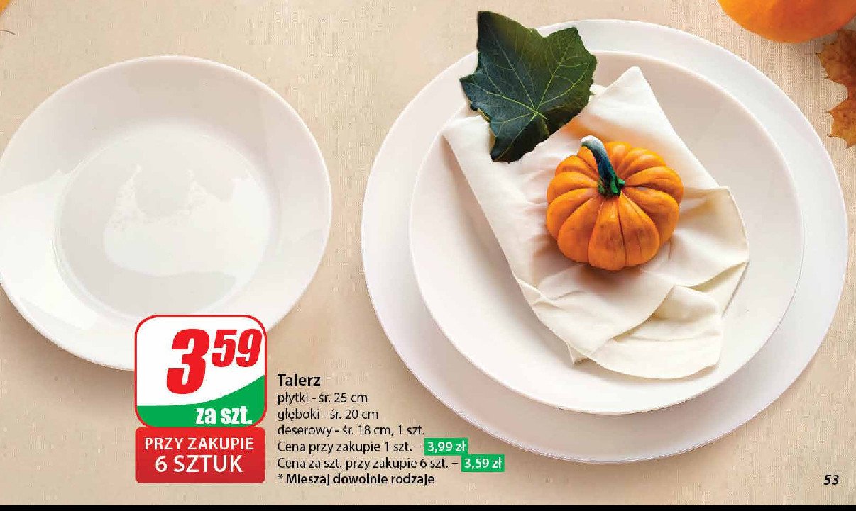 Talerz płytki 25 cm promocja