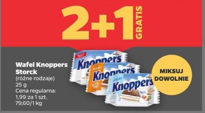 Wafel Knoppers różne rodzaje 2+1 GRATIS promocja w Netto