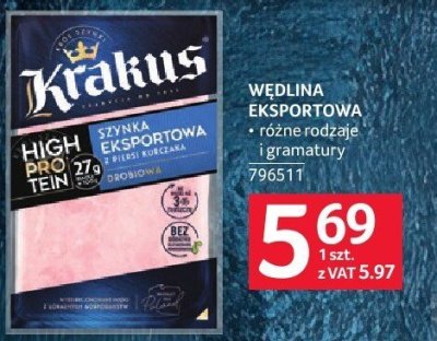 Wędlina eksportowa Krakus promocja w Selgros