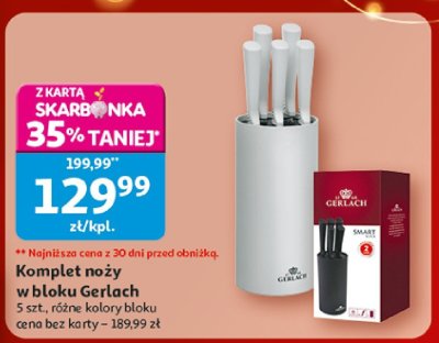 Komplet noży w bloku Gerlach 5 szt. promocja w Auchan