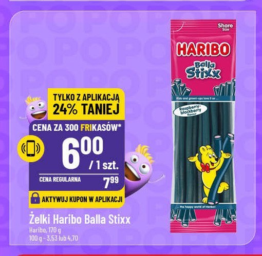 Żelki malinowo-jeżynowe Haribo balla stixx promocja