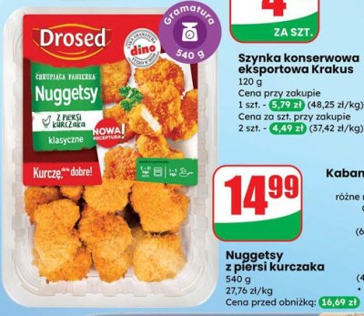 Nuggetsy z piersi kurczaka Drosed promocja w Dino