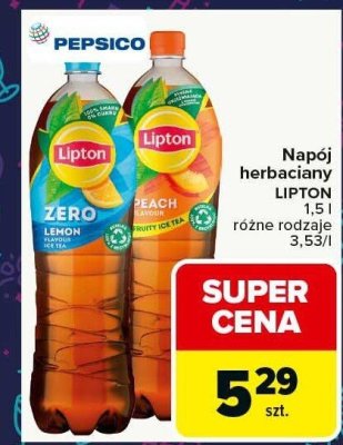 Napój herbaciany LIPTON różne rodzaje 1,5l promocja w Carrefour