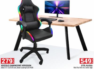 Krzesło gamingowe Herodion 65x117-127x70 cm promocja w Merkury Market