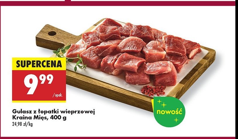 Gulasz z łopatki wieprzowej Kraina mięs promocja w Biedronka