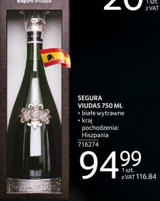 Wino musujące Segura Viudas 750 ml białe wytrawne kraj pochodzenia: Hiszpania promocja w Selgros