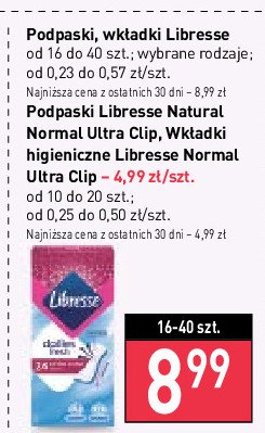 Wk艂adki higieniczne LIBRESSE NATURAL ULTRA promocja