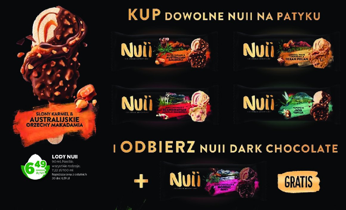 Lody dark chocolate nordic berry Nuii promocja