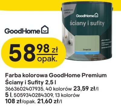 Farba kolorowa GoodHome Premium promocja w Castorama