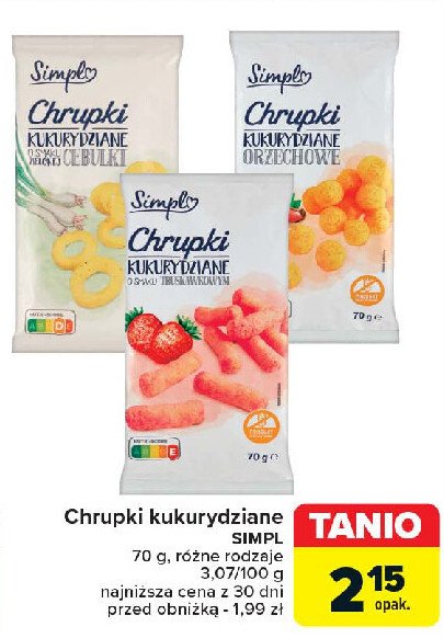 Chrupki truskawkowe Simpl promocja w Carrefour Market