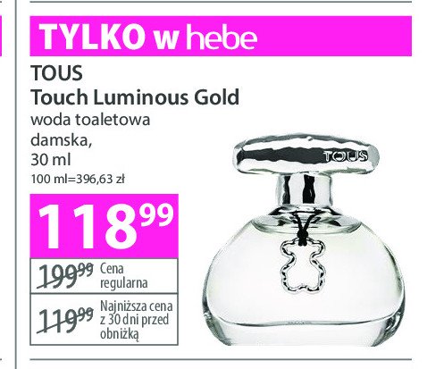 Woda toaletowa TOUS TOUCH THE LUMIN GOLD promocja