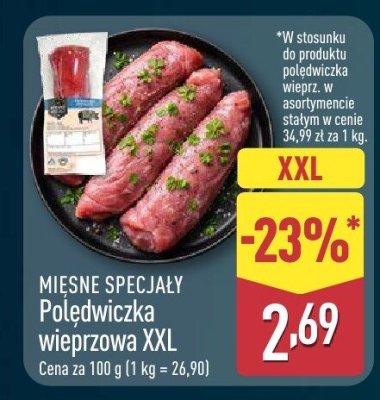 Polędwiczka wieprzowa XXL promocja w Aldi