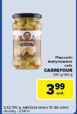 Pieczarki marynowane całe Carrefour promocja