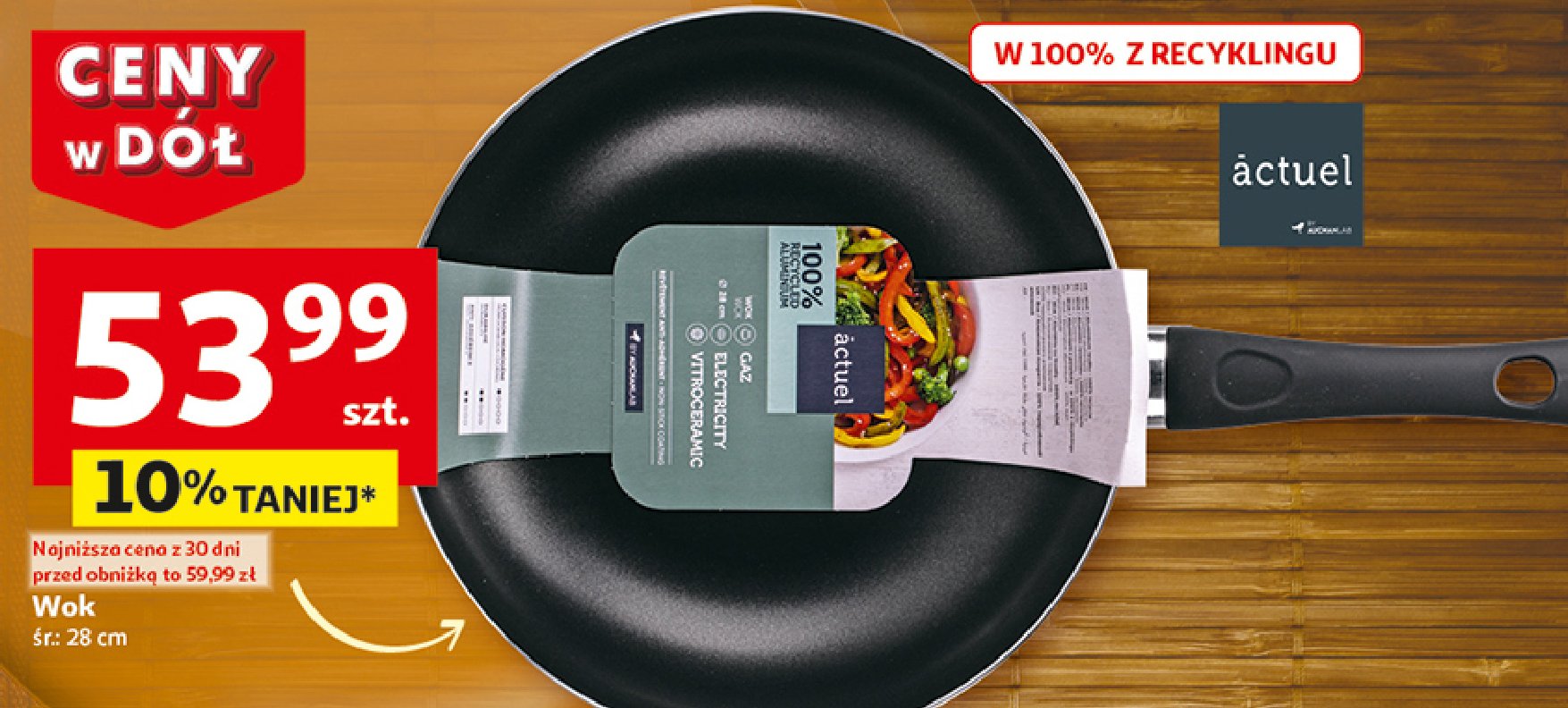 Wok 28 cm Actuel promocja w Auchan