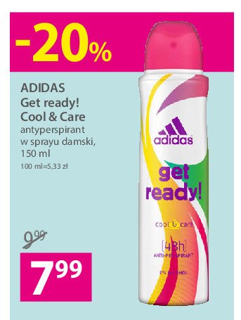 Dezodorant cool & care Adidas get ready! for her Adidas cosmetics promocja