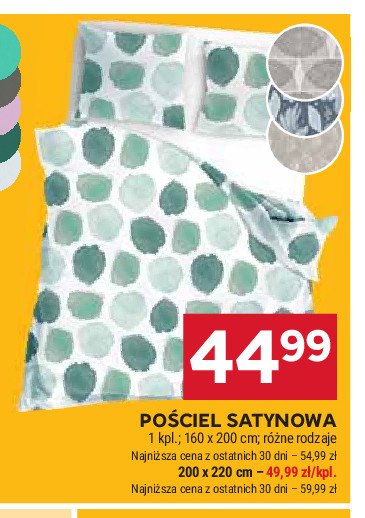 Komplet pościeli bawełna satynowa 160 x 200 cm + 2 x 70 x 80 cm promocja