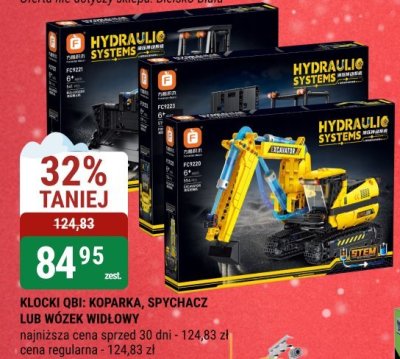 Klocki QBI: koparka, spychacz lub wózek widłowy promocja w bi1