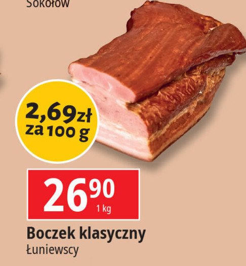 Boczek rolowany klasyczny ŁUNIEWSCY promocja w Leclerc