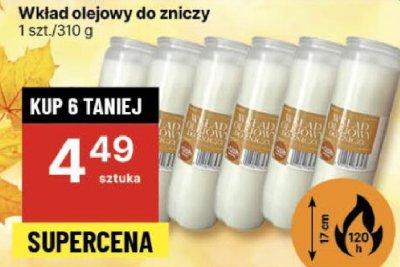 Wkład olejowy do zniczy 310g promocja w Delikatesy Centrum