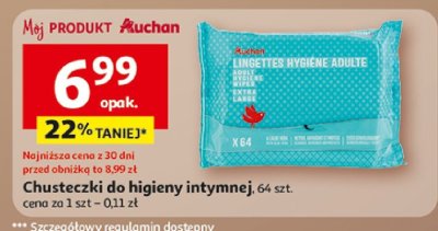 Chusteczki do higieny intymnej promocja w Auchan