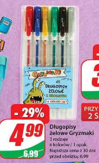 Długopisy żelowe kolorowe gryzmaki promocja