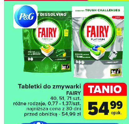 Tabletki do zmywarki lemon Fairy all in 1 promocja