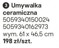 Umywalka ceramiczna Aruna promocja w Castorama