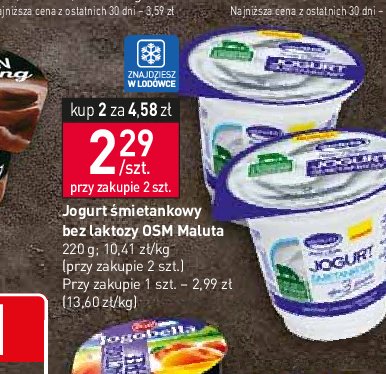 Jogurt śmietankowy bez laktozy Maluta promocja