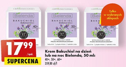 Nawilżający krem przeciwzmarszczkowy 40+ Bielenda bakuchiol bioretinol effect promocja