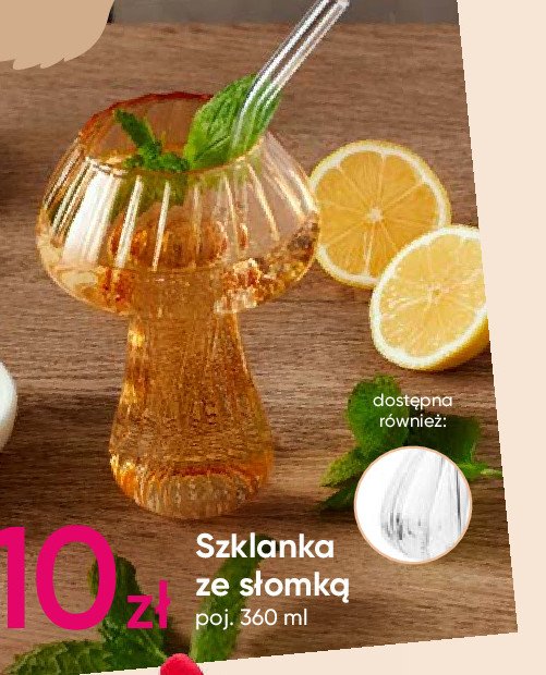 Szklanka ze słomką 360 ml promocja w Pepco