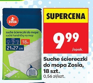 Ściereczki do mopa Zosia suche promocja w Biedronka
