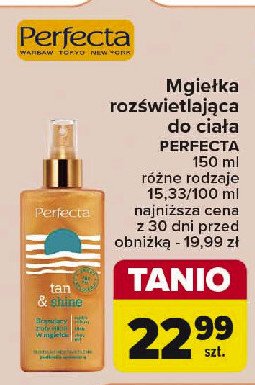 Brązująco- rozświetlająca mgiełka do ciała Perfecta tan & shine promocja