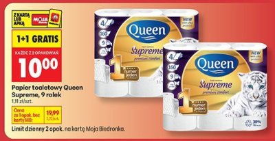 Papier toaletowy Queen Supreme, 9 rolek promocja w Biedronka