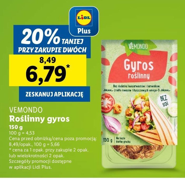 Gyros roślinny Vemondo promocja