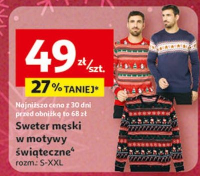 Sweter męski w motywy świąteczne promocja w Auchan